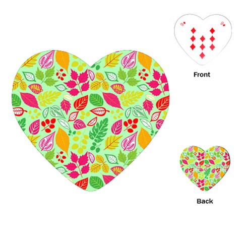 Flower Flora Floral Nature Pattern Seamless Playing Cards Single Design (Heart) from ArtsNow.com Front