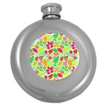 Flower Flora Floral Nature Pattern Seamless Round Hip Flask (5 oz)