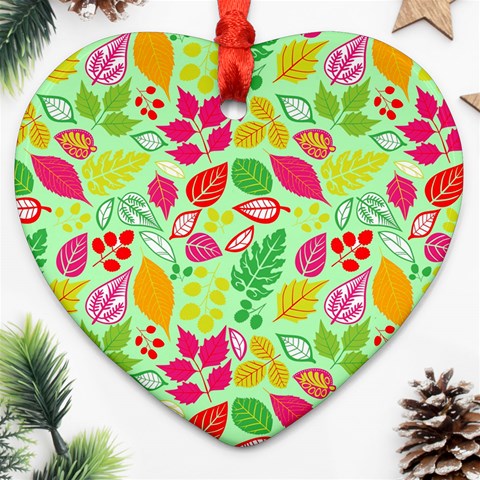 Flower Flora Floral Nature Pattern Seamless Heart Ornament (Two Sides) from ArtsNow.com Front