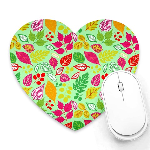 Flower Flora Floral Nature Pattern Seamless Heart Mousepad from ArtsNow.com Front