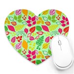 Flower Flora Floral Nature Pattern Seamless Heart Mousepad