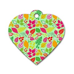 Flower Flora Floral Nature Pattern Seamless Dog Tag Heart (Two Sides) from ArtsNow.com Front