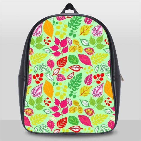 Flower Flora Floral Nature Pattern Seamless School Bag (Large) from ArtsNow.com Front