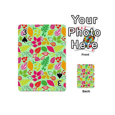 Flower Flora Floral Nature Pattern Seamless Playing Cards 54 Designs (Mini) from ArtsNow.com Front - Spade3