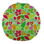 Flower Flora Floral Nature Pattern Seamless Large 18  Premium Round Cushions