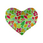 Flower Flora Floral Nature Pattern Seamless Standard 16  Premium Heart Shape Cushions