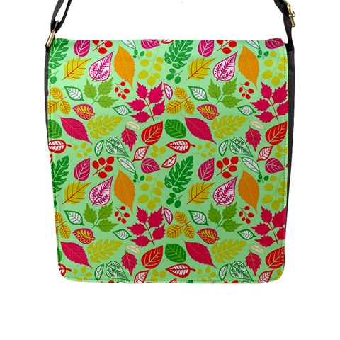 Flower Flora Floral Nature Pattern Seamless Flap Closure Messenger Bag (L) from ArtsNow.com Front