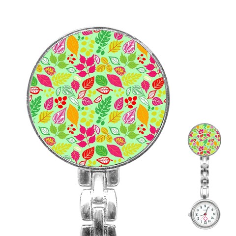 Flower Flora Floral Nature Pattern Seamless Stainless Steel Nurses Watch from ArtsNow.com Front