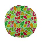 Flower Flora Floral Nature Pattern Seamless Standard 15  Premium Flano Round Cushions