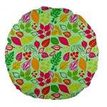 Flower Flora Floral Nature Pattern Seamless Large 18  Premium Flano Round Cushions