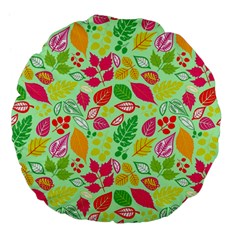 Flower Flora Floral Nature Pattern Seamless Large 18  Premium Flano Round Cushions from ArtsNow.com Back