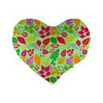 Flower Flora Floral Nature Pattern Seamless Standard 16  Premium Flano Heart Shape Cushions