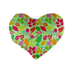 Flower Flora Floral Nature Pattern Seamless Standard 16  Premium Flano Heart Shape Cushions from ArtsNow.com Back