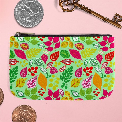 Flower Flora Floral Nature Pattern Seamless Large Coin Purse from ArtsNow.com Front