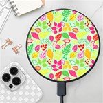 Flower Flora Floral Nature Pattern Seamless Wireless Fast Charger(Black)