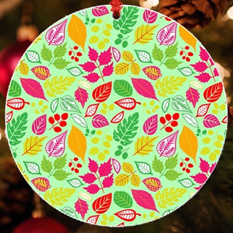 Flower Flora Floral Nature Pattern Seamless UV Print Acrylic Ornament Round from ArtsNow.com Front