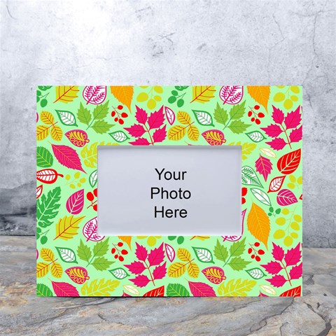 Flower Flora Floral Nature Pattern Seamless White Tabletop Photo Frame 4 x6  from ArtsNow.com Front