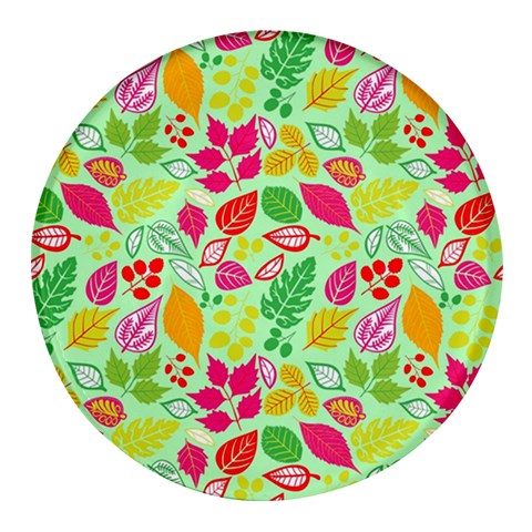 Flower Flora Floral Nature Pattern Seamless Round Glass Fridge Magnet (4 pack) from ArtsNow.com Front