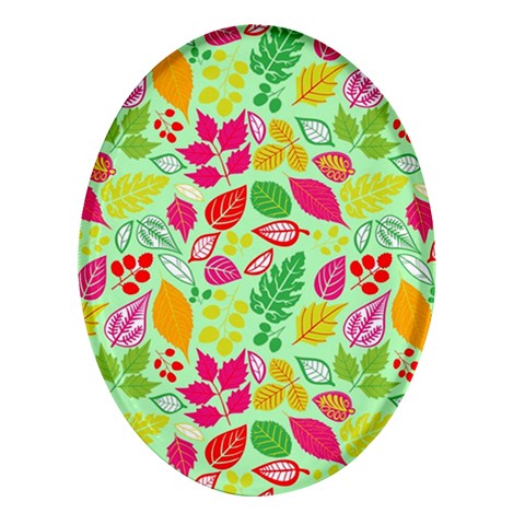 Flower Flora Floral Nature Pattern Seamless Oval Glass Fridge Magnet (4 pack) from ArtsNow.com Front