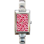 Hearts Valentine Pattern Seamless Rectangle Italian Charm Watch