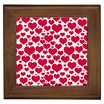 Hearts Valentine Pattern Seamless Framed Tile