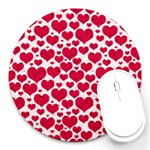 Hearts Valentine Pattern Seamless Round Mousepad