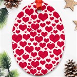 Hearts Valentine Pattern Seamless Ornament (Oval)