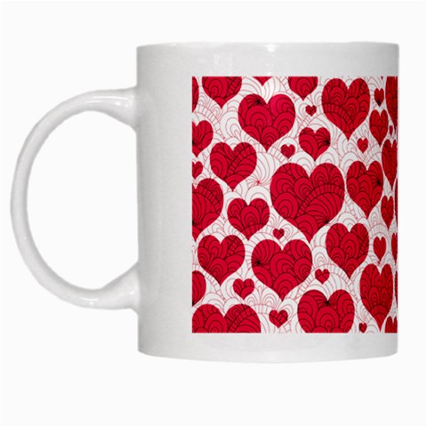 Hearts Valentine Pattern Seamless White Mug from ArtsNow.com Left