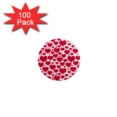 Hearts Valentine Pattern Seamless 1  Mini Magnets (100 pack)  from ArtsNow.com Front