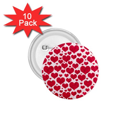 Hearts Valentine Pattern Seamless 1.75  Buttons (10 pack) from ArtsNow.com Front