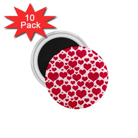 Hearts Valentine Pattern Seamless 1.75  Magnets (10 pack)  from ArtsNow.com Front