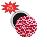 Hearts Valentine Pattern Seamless 1.75  Magnets (10 pack) 