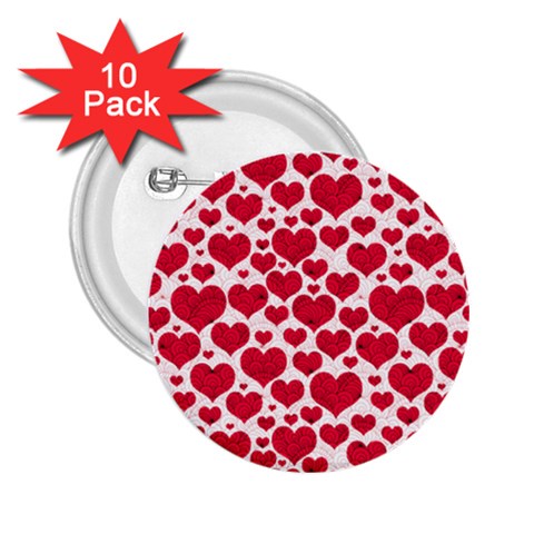 Hearts Valentine Pattern Seamless 2.25  Buttons (10 pack)  from ArtsNow.com Front