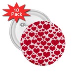 Hearts Valentine Pattern Seamless 2.25  Buttons (10 pack) 