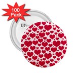 Hearts Valentine Pattern Seamless 2.25  Buttons (100 pack) 