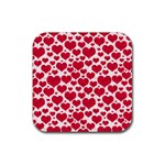 Hearts Valentine Pattern Seamless Rubber Coaster (Square)