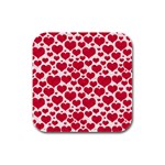 Hearts Valentine Pattern Seamless Rubber Square Coaster (4 pack)