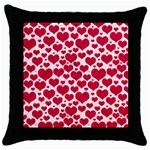 Hearts Valentine Pattern Seamless Throw Pillow Case (Black)