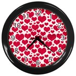 Hearts Valentine Pattern Seamless Wall Clock (Black)