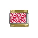 Hearts Valentine Pattern Seamless Gold Trim Italian Charm (9mm)