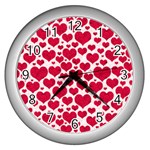 Hearts Valentine Pattern Seamless Wall Clock (Silver)