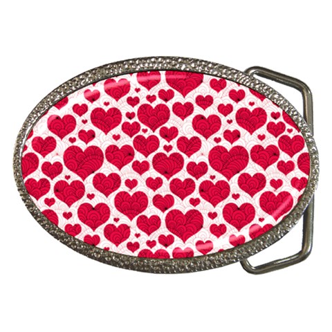 Hearts Valentine Pattern Seamless Belt Buckles from ArtsNow.com Front