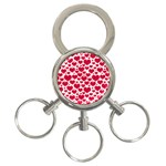 Hearts Valentine Pattern Seamless 3-Ring Key Chain