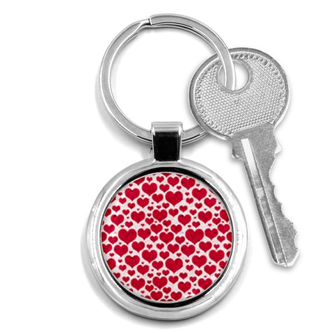 Hearts Valentine Pattern Seamless Key Chain (Round) from ArtsNow.com Front