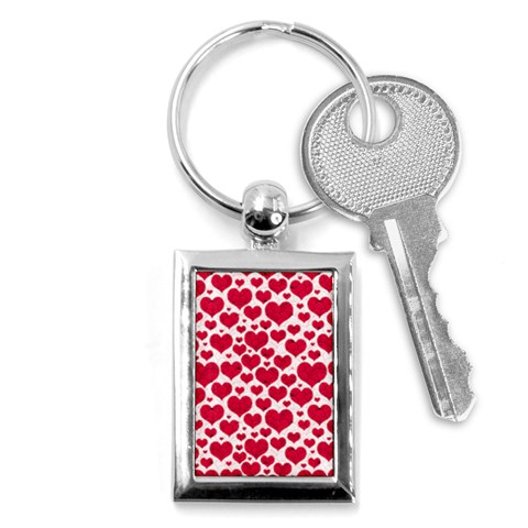 Hearts Valentine Pattern Seamless Key Chain (Rectangle) from ArtsNow.com Front