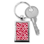 Hearts Valentine Pattern Seamless Key Chain (Rectangle)