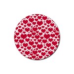 Hearts Valentine Pattern Seamless Rubber Round Coaster (4 pack)