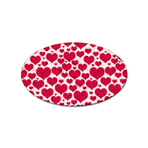 Hearts Valentine Pattern Seamless Sticker (Oval) from ArtsNow.com Front