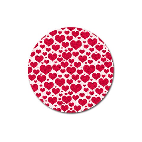 Hearts Valentine Pattern Seamless Magnet 3  (Round) from ArtsNow.com Front