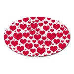 Hearts Valentine Pattern Seamless Oval Magnet